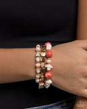 Paparazzi Jewelry Earthy Entertainer - Red Bracelet - Pure Elegance by Kym