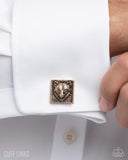Paparazzi Jewelry Alpha of the Pack - Gold Cuff-Link - Pure Elegance by Kym