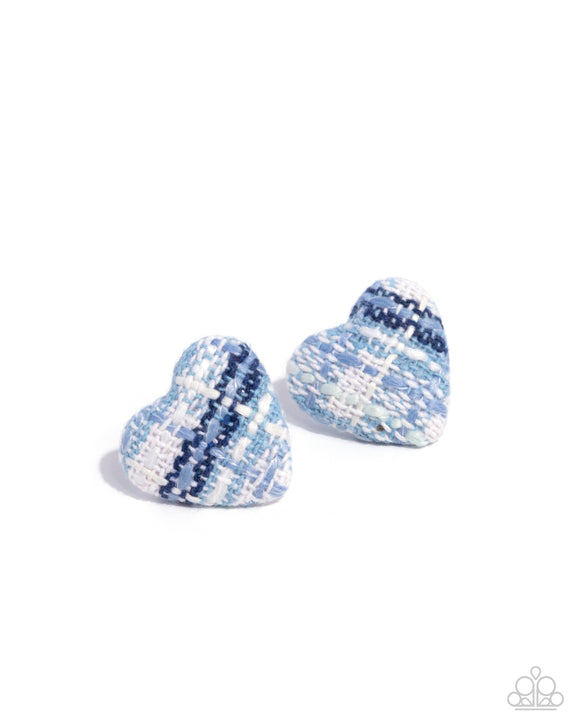 Paparazzi Jewelry Sweetheart Stitching - Blue Earrings - Pure Elegance by Kym