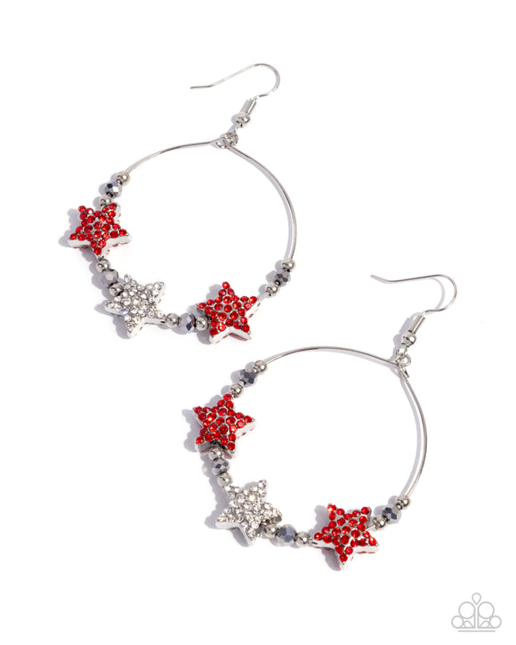 Paparazzi Jewelry Country Countdown - Red Earring - Pure Elegance by Kym