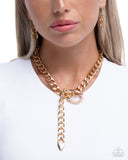 Paparazzi Jewelry Bold Buckle - Gold Necklace - Pure Elegance by Kym