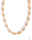 Paparazzi Jewelry Interlocked Imitation - Gold Necklace - Pure Elegance by Kym