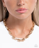 Paparazzi Jewelry Interlocked Imitation - Gold Necklace - Pure Elegance by Kym