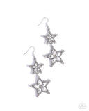 Paparazzi Jewelry Glittery Galaxy - White Earrings - Pure Elegance by Kym