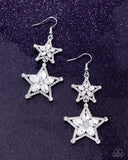 Paparazzi Jewelry Glittery Galaxy - White Earrings - Pure Elegance by Kym