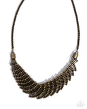 Paparazzi Jewelry Curtain Certainty - Brass Necklace