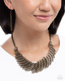 Paparazzi Jewelry Curtain Certainty - Brass Necklace