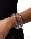Paparazzi Jewelry Adorable Andante - White Acrylic Bracelet