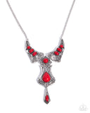 Paparazzi Jewelry Tailored Timeline - Red Necklace