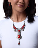 Paparazzi Jewelry Tailored Timeline - Red Necklace