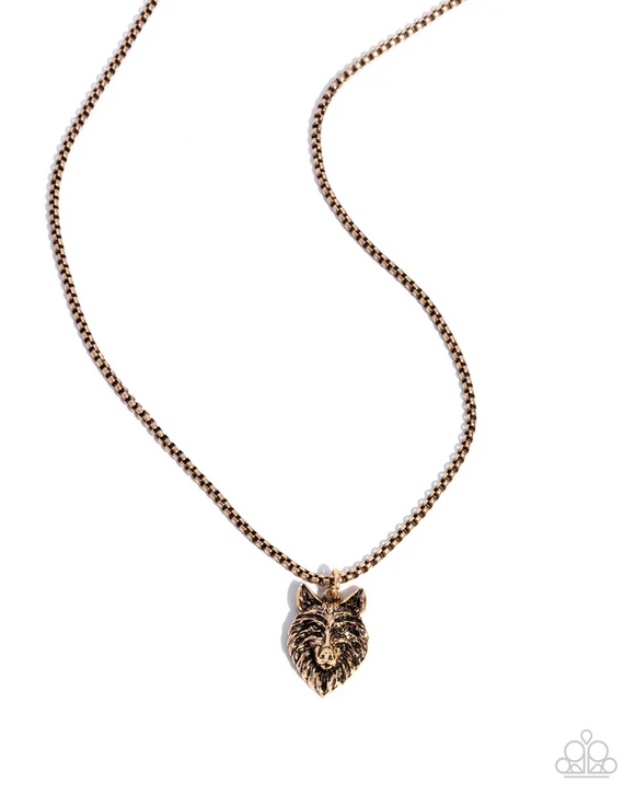 Paparazzi Jewelry Alpha's Call - Gold Men's Necklace - Pure Elegance by Kym