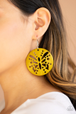 Paparazzi Jewelry Bali Butterfly - Yellow Wooden Earrings - Pure Elegance by Kym
