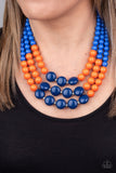 Paparazzi Jewelry Beach Bauble - Blue and Orange Necklace - Pure Elegance by Kym