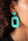 Paparazzi Jewelry Beaded Bella - Blue Post Earring - Pure Elegance by Kym