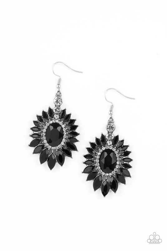 Paparazzi Jewelry Big Time Twinkle - Black Earrings - Pure Elegance by Kym