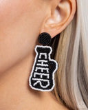 Paparazzi Jewelry Cheer Captain - Black Earrings