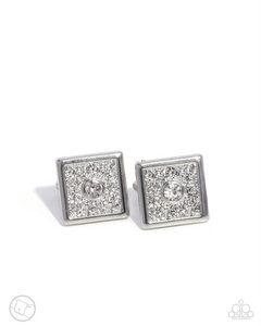 Paparazzi Jewelry Dear Dazzle - White Cuff Links - Pure Elegance by Kym