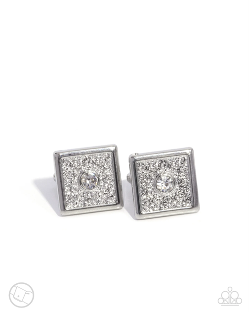 Paparazzi Jewelry Dear Dazzle - White Cuff Links - Pure Elegance by Kym