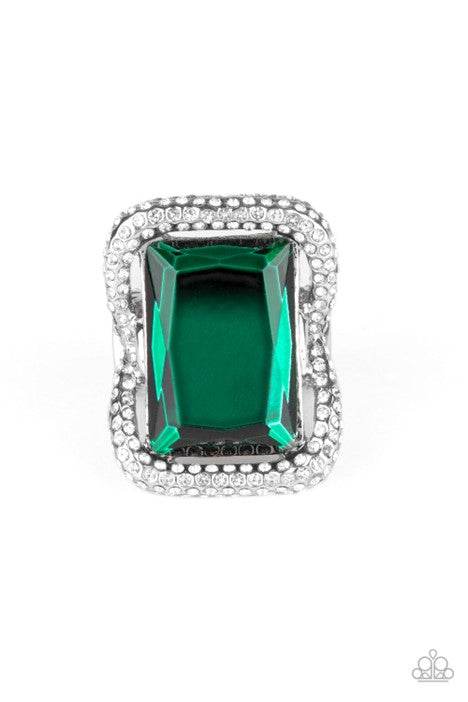 Paparazzi Jewelry Deluxe Decadence - Green Ring - Pure Elegance by Kym