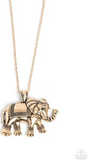 Paparazzi Jewelry Elaborate Elephant - Gold Necklace - Pure Elegance by Kym