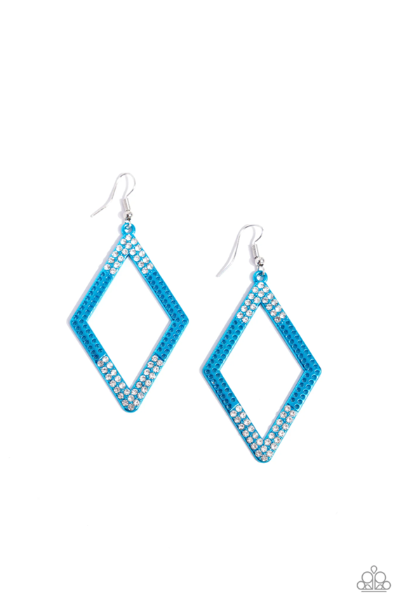 Paparazzi Jewelry Eloquently Edgy - Blue Earrings - Pure Elegance by Kym