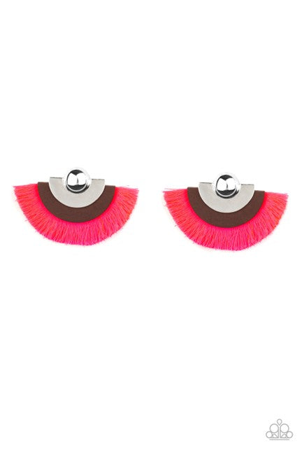 Paparazzi Jewelry Fan the FLAMBOYANCE -Pink Post Earrings - Pure Elegance by Kym