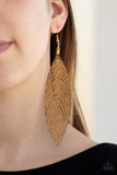 Paparazzi Jewelry Feather Fantasy - Gold Metallic