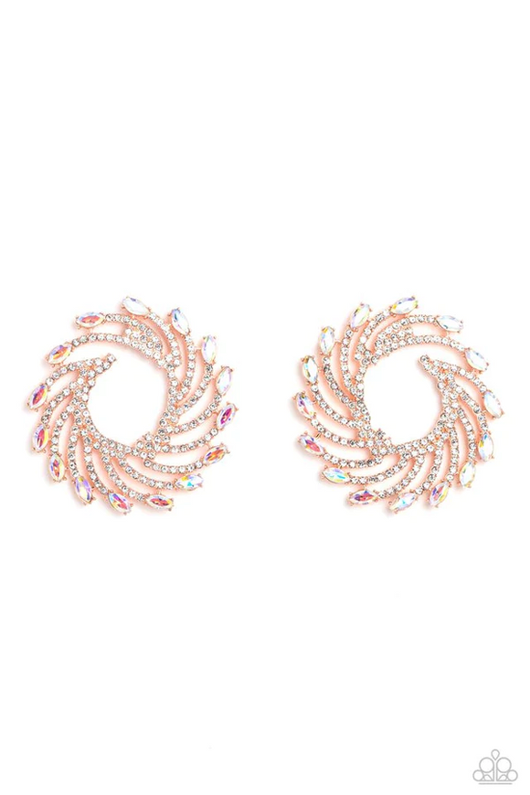 Paparazzi Jewelry Firework Fanfare - Copper Earrings - Pure Elegance by Kym