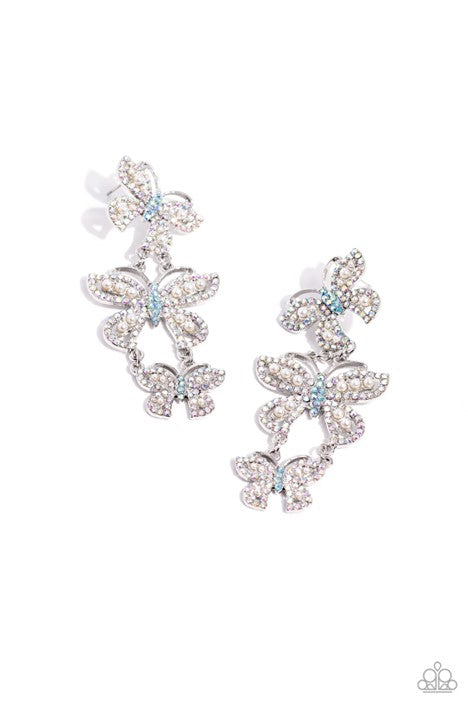 Paparazzi Jewelry Fluttering Finale - Multi Post Earrings - Pure Elegance by Kym