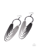 Paparazzi Jewelry Focused Fringe - Black Earring