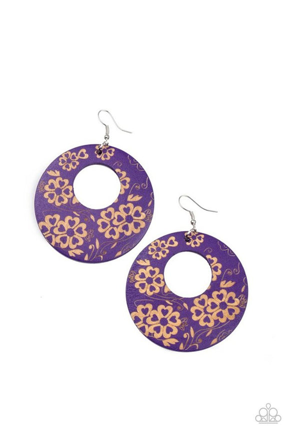 Paparazzi Jewelry Galapagos Garden Party - Purple Earring - Pure Elegance by Kym