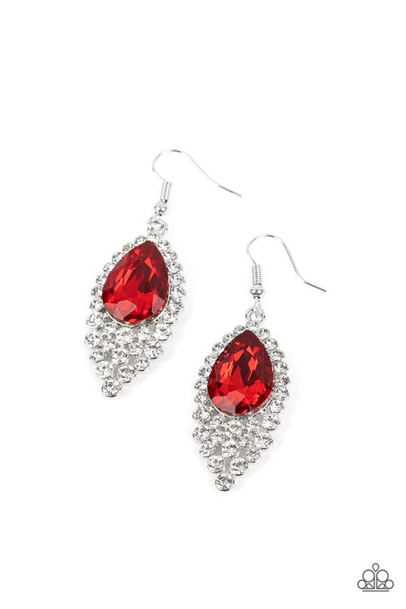 Paparazzi Jewelry Glorious Glimmer - Red Earrings - Pure Elegance by Kym