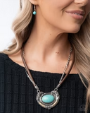Paparazzi Jewelry Grounded Gesture - Blue Necklace - Pure Elegance by Kym