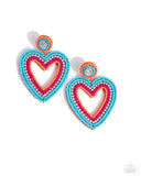 Paparazzi Jewelry Headfirst Heart - Orange Earrings
