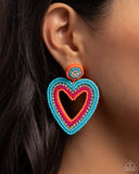 Paparazzi Jewelry Headfirst Heart - Orange Earrings