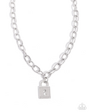 Paparazzi Jewelry Leading Lock - Silver Necklace