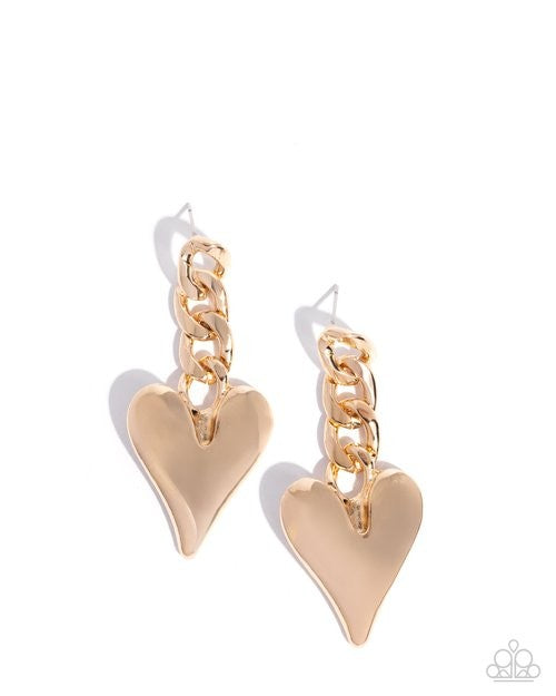 Paparazzi Jewelry Mechanic Match - Gold Post Earring - Pure Elegance by Kym