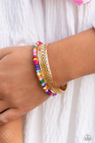 Paparazzi Jewelry Multicolored Medley - Gold Bracelet - Pure Elegance by Kym