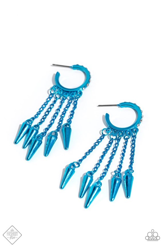 Paparazzi Jewelry Piquant Punk - Blue Earrings - Pure Elegance by Kym