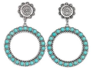 Paparazzi Jewelry Playfully Prairie - Blue Earrings - Pure Elegance by Kym