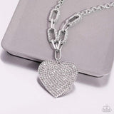 Paparazzi Jewelry Roadside Romance - White Necklace  (Black Diamond Exclusive) - Pure Elegance by Kym