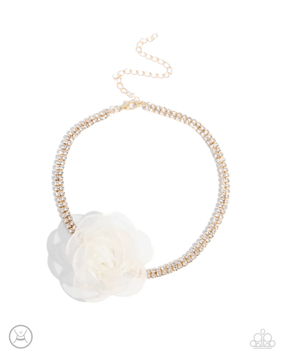 Paparazzi Jewelry Rosy Range - Gold Choker Necklace - Pure Elegance by Kym