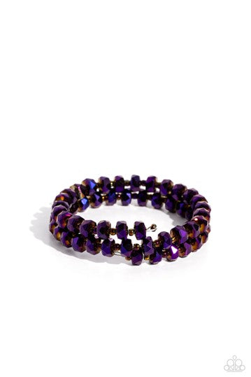 Paparazzi Jewelry Seriously Stellar - Purple Oil Spill Bracelet - Pure Elegance by Kym