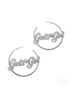 Paparazzi Jewelry Shine with Purpose - White Hoop Earring - Pure Elegance by Kym