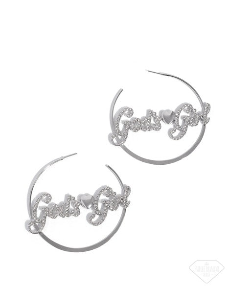Paparazzi Jewelry Shine with Purpose - White Hoop Earring - Pure Elegance by Kym