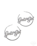 Paparazzi Jewelry Shine with Purpose - White Hoop Earring - Pure Elegance by Kym