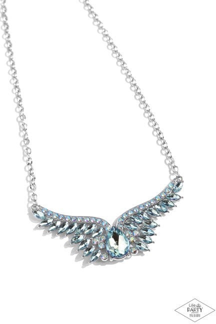 Paparazzi Jewelry Smoldering Shimmer - Blue Multi Iridescent Necklace
