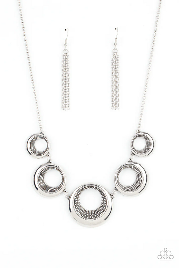 Paparazzi Jewelry Solar Cycle - Silver Necklace - Pure Elegance by Kym