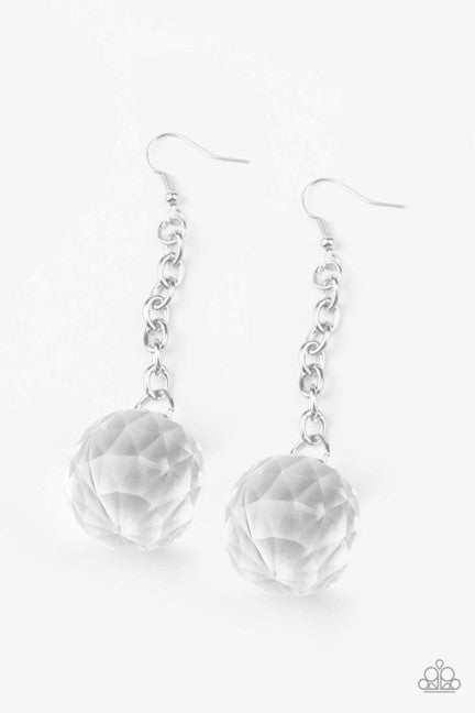 Paparazzi Jewelry Spellbound Shimmer - White Earrings - Pure Elegance by Kym