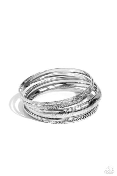 Paparazzi Jewelry Stackable Stunner - Silver Bracelet - Pure Elegance by Kym